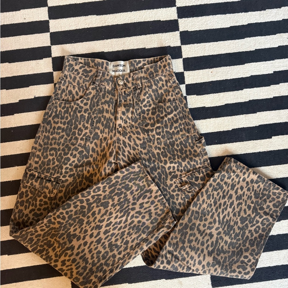 Damson Madder Leopard Cargo Jeans